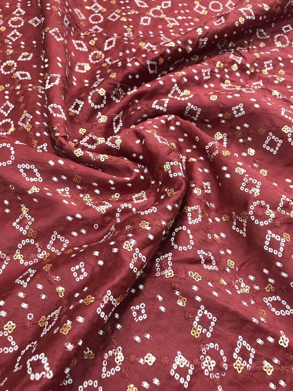 Maroon Sequin Bandhani