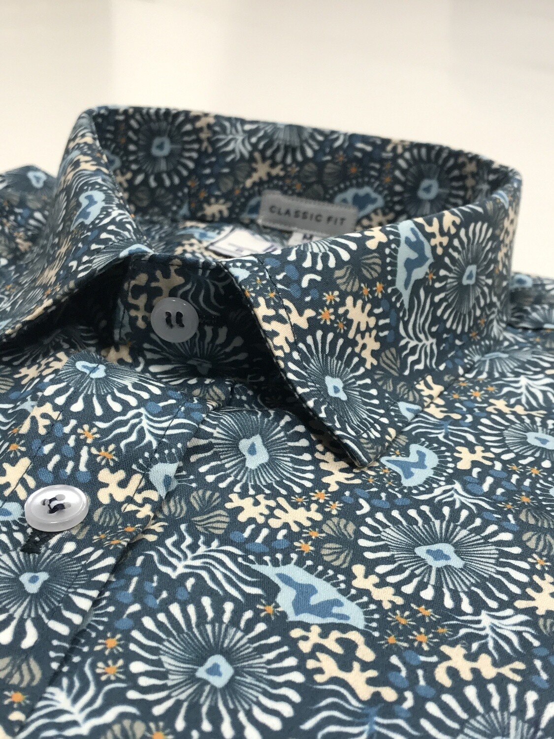 Blue Abstract Printed