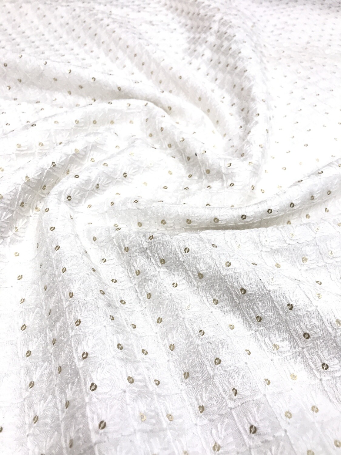 White Flower Sequin Work