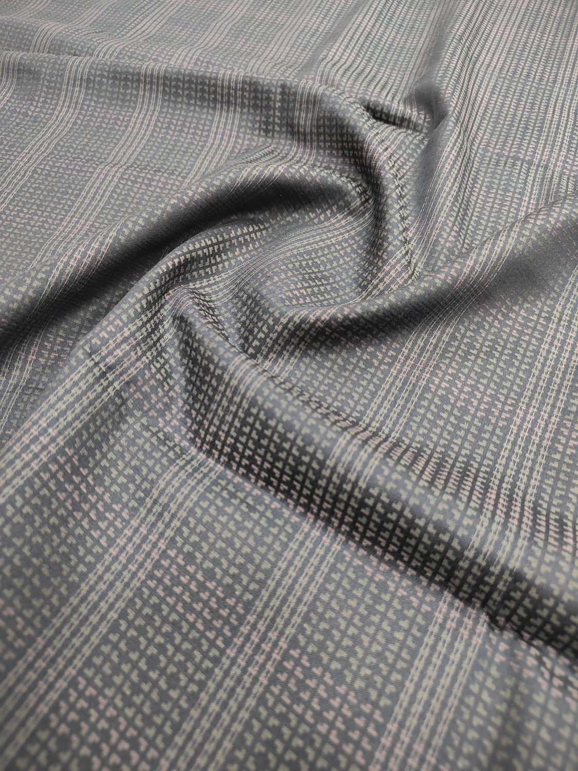 Black Green Pink Printed Fabric