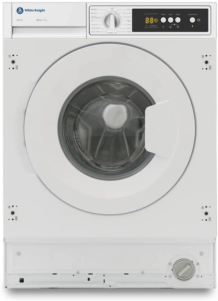 White Knight 8KG 1400RPM Integrated Built in Washing Machine 15 Min Quick Wash Brand New