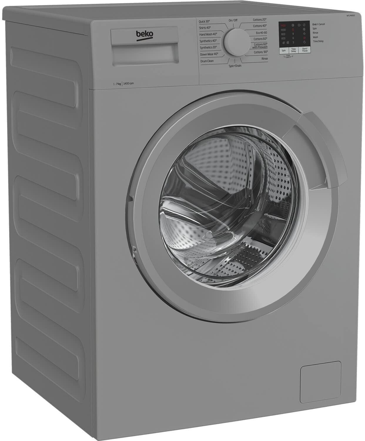 Beko WTL74051S 7Kg Washing Machine with 1400 rpm - Silver Grey -  Brand New