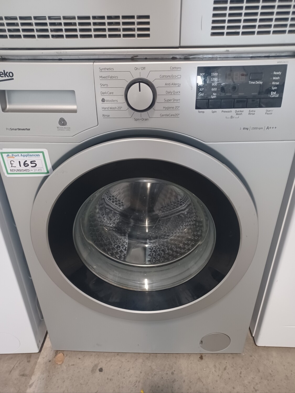Beko 8KG 1500rpm Washing Machine Silver A+++ Refurbished H84 W59.5 D55cm