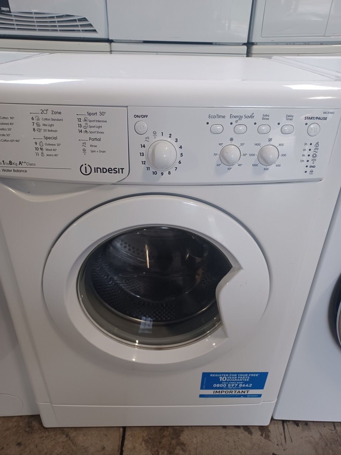 Indesit 8KG 1400rpm Washing Machine White A++ Refurbished H84 W59.5 D60cm