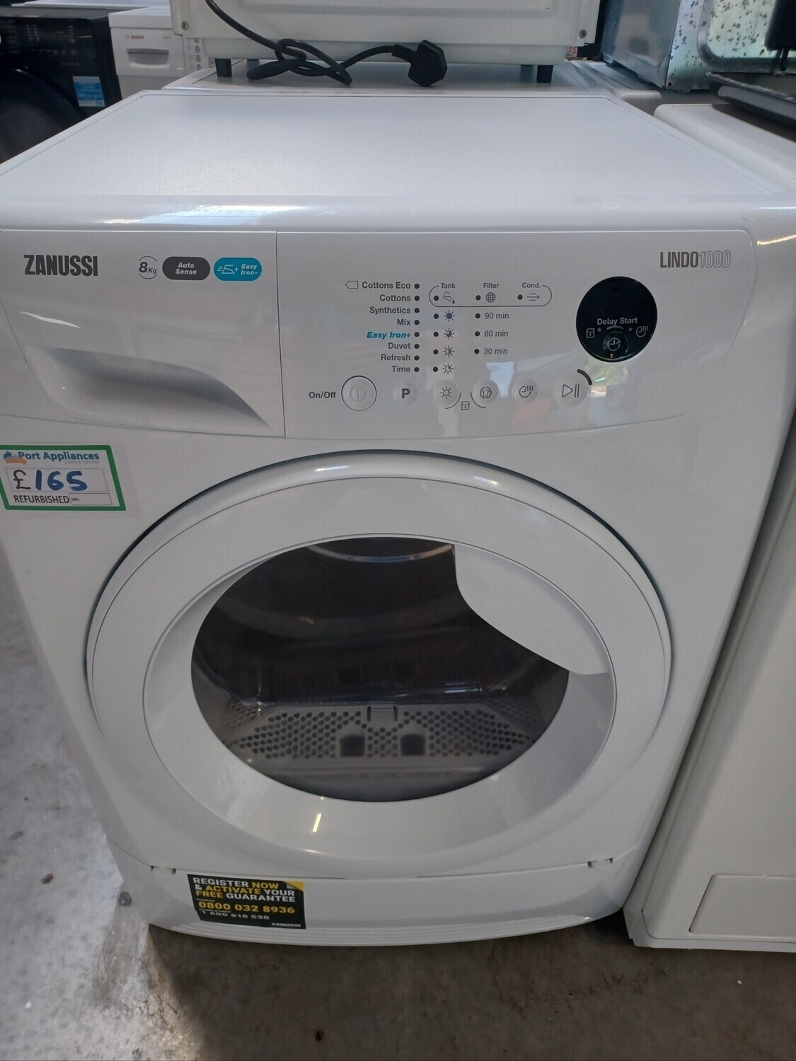 Zanussi ZDC8203W XL Condenser Dryer White Refurbished   H85 W59.5 D63 cm