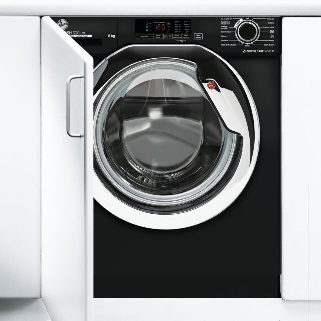 Hoover H-WASH 300 LITE 9kg 1400rpm Integrated Built In Washing Machine Black Brand New + 12 Months Guarantee  H83 W59.5 D45cm