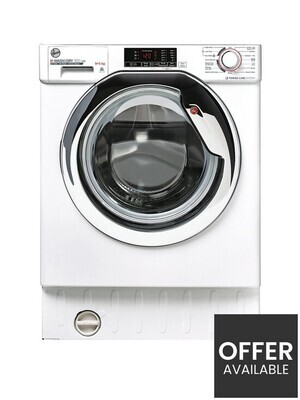 Hoover HBDS495D1ACE 9/5KG Integrated Washer Dryer - White Brand New Graded + 12 Months Guarantee