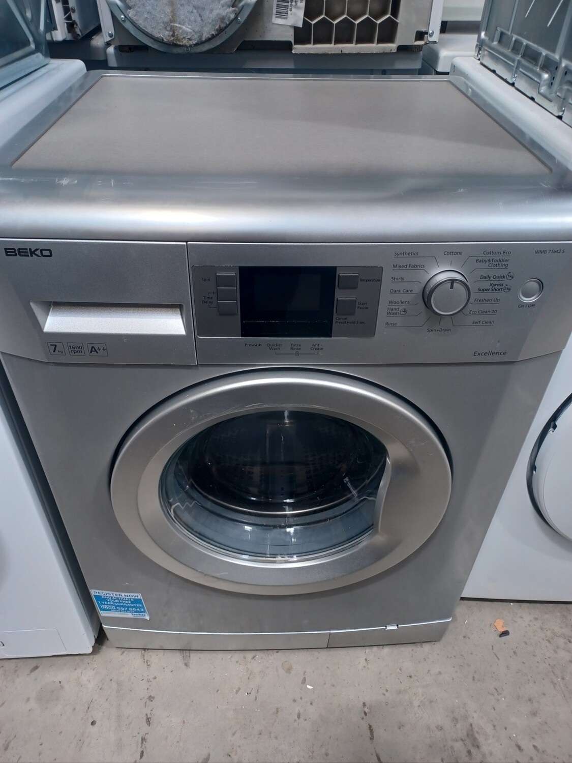 Beko WMB71642S 7KG 1600 Spin Washing Machine Silver Grey A++ Quick Wash Refurbished 