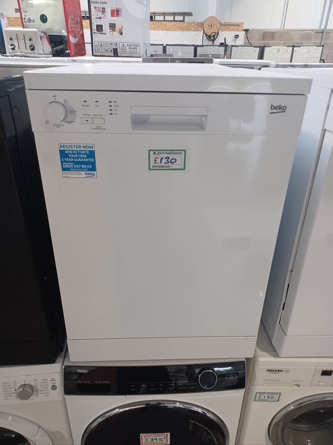 Beko DFN05R11W 60cm Freestanding Full Size Dishwasher in White - Refurbished + 6 Months Guarantee 