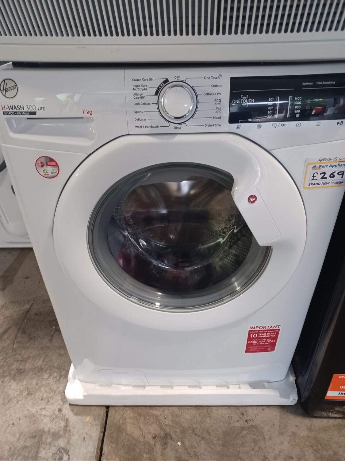Hoover H-WASH 300 7kg 1400spin H3W471TE/1-80 White New + 12 Month Guarantee H84 W59.5 D50cm