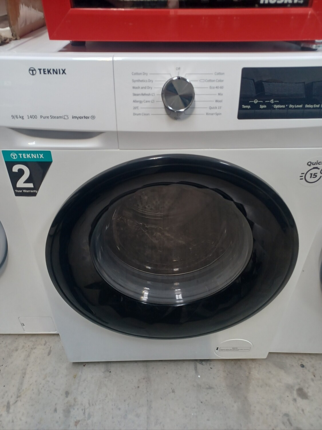 Teknix Washer Dryer 9Kg + 6kg 1400 Spin + 12 Months Guarantee