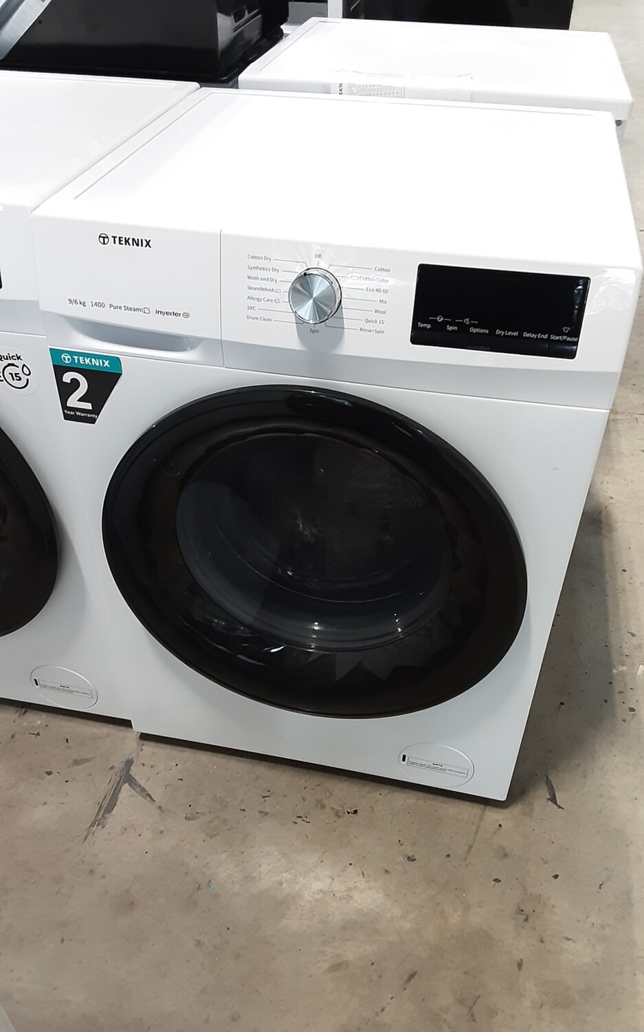 Teknix TKWD9614HW Washer Dryer 9Kg + 6Kg 1400 Spin New Graded +12 Months Guarantee H85 W60 D62. This item is located at our Whitby Road Shop