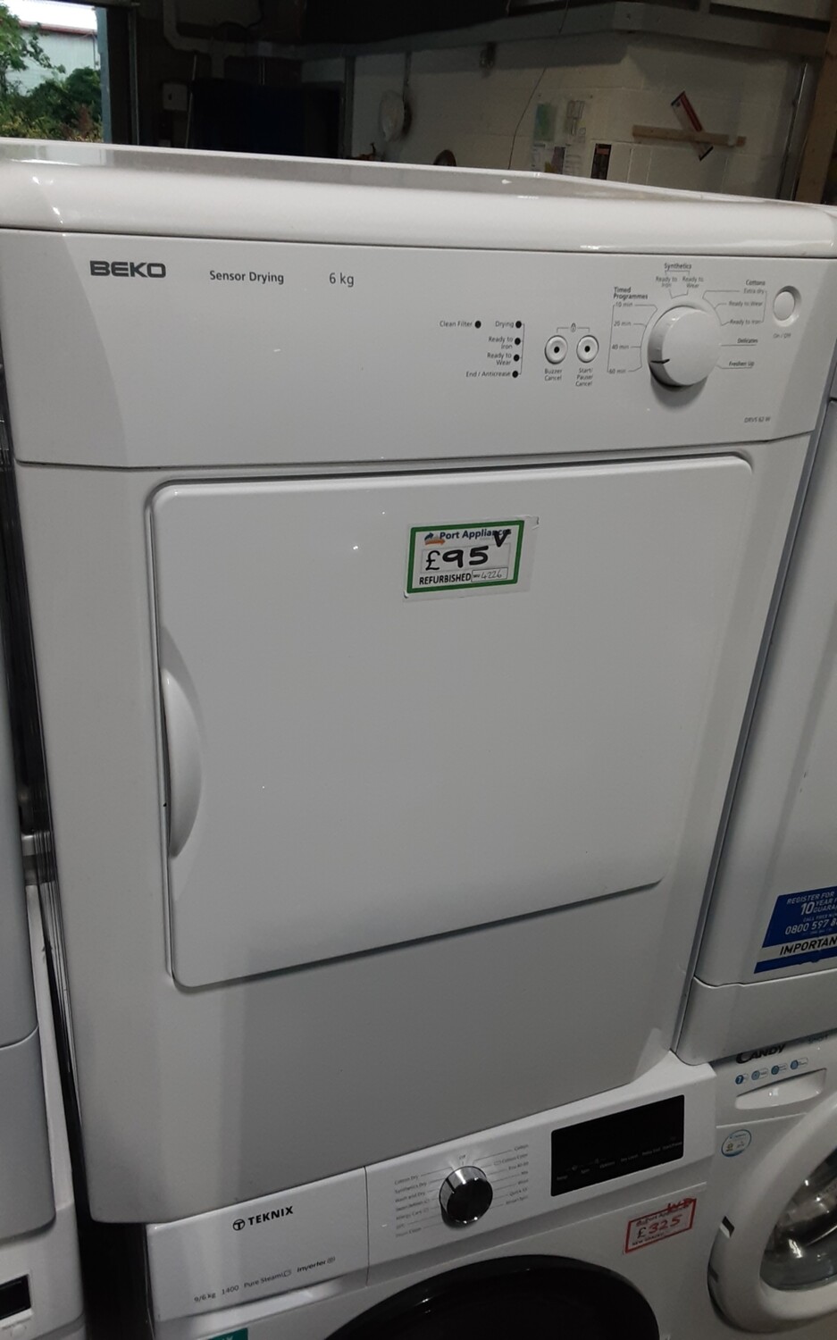 Beko 6kg Vented Dryer Refurbished 6 Months Guarantee 