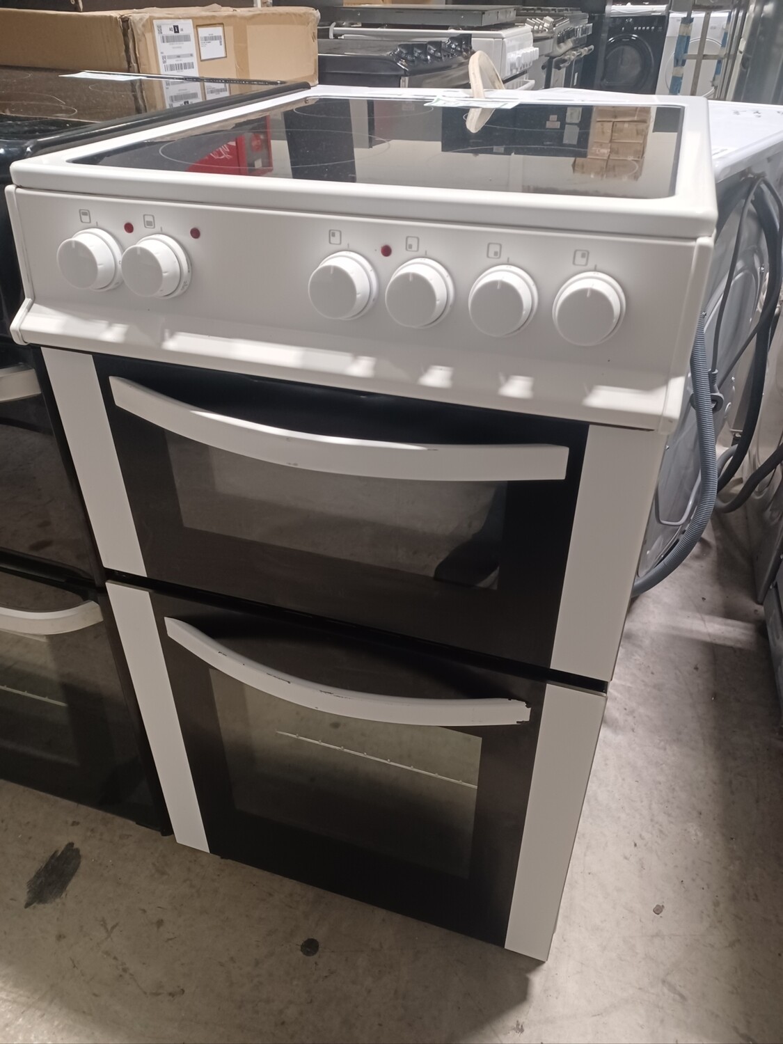Logik 50cm Electric cooker Twin Cavity White - Refurbished + 6 month guarantee 