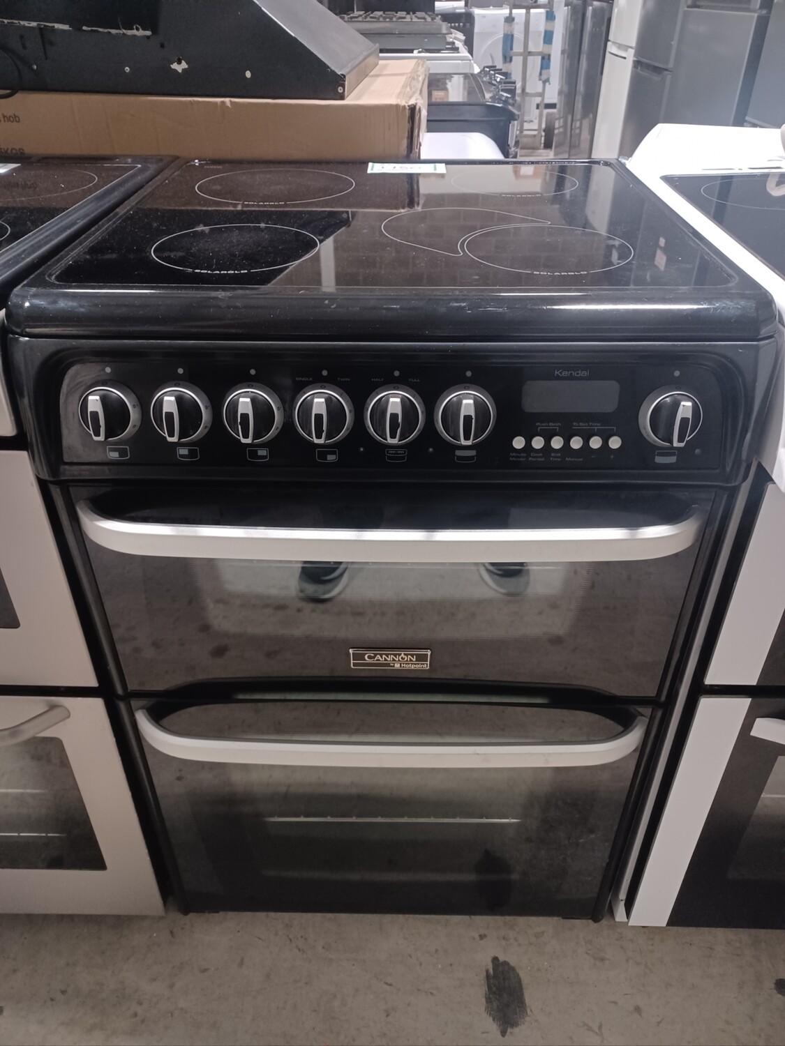 Hotpoint 60cm Electric cooker Twin Cavity Black - Refurbished + 6 month guarantee 
