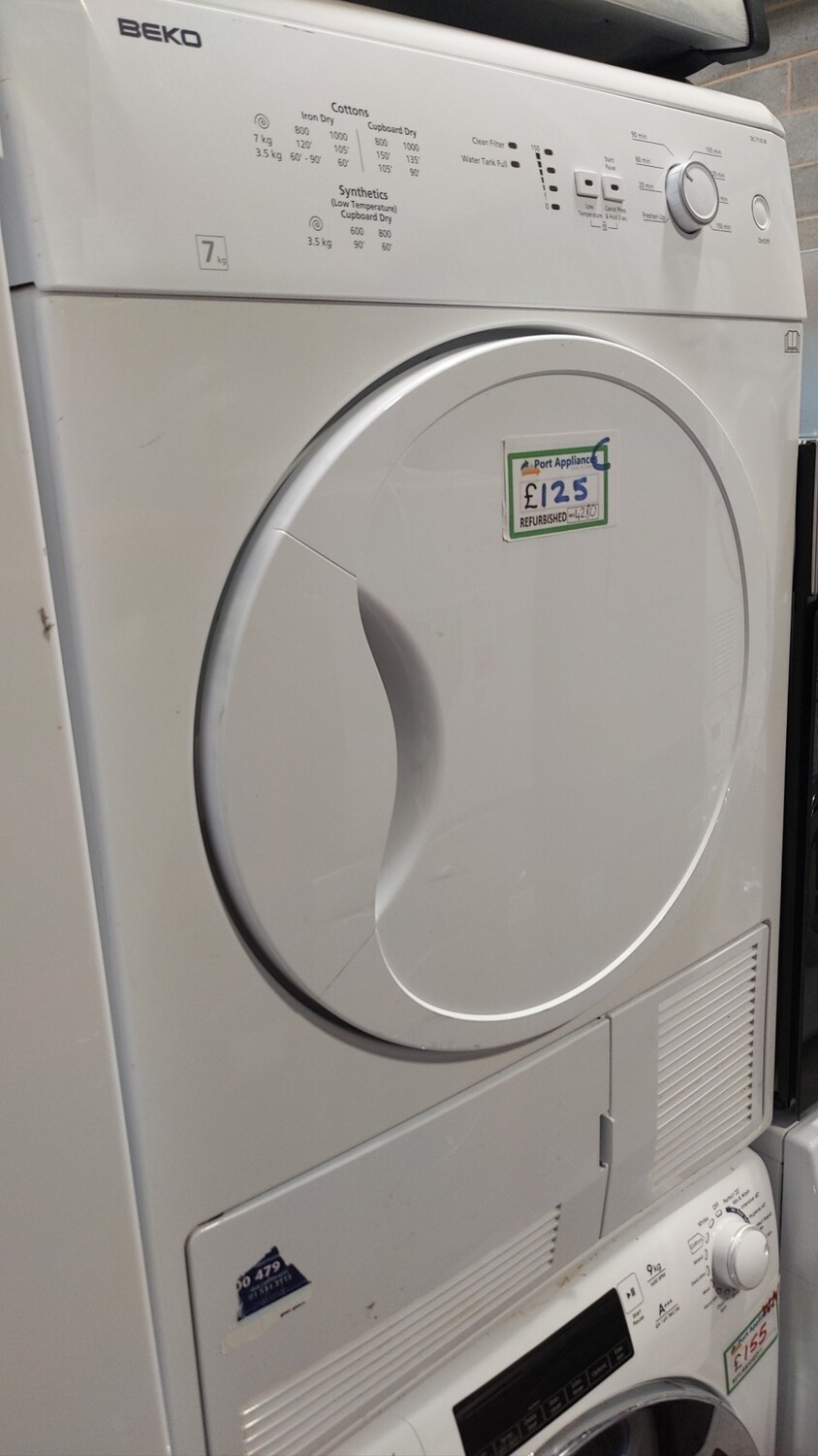 Beko 7kg Condenser Dryer White Refurbished 6 Months Guarantee 