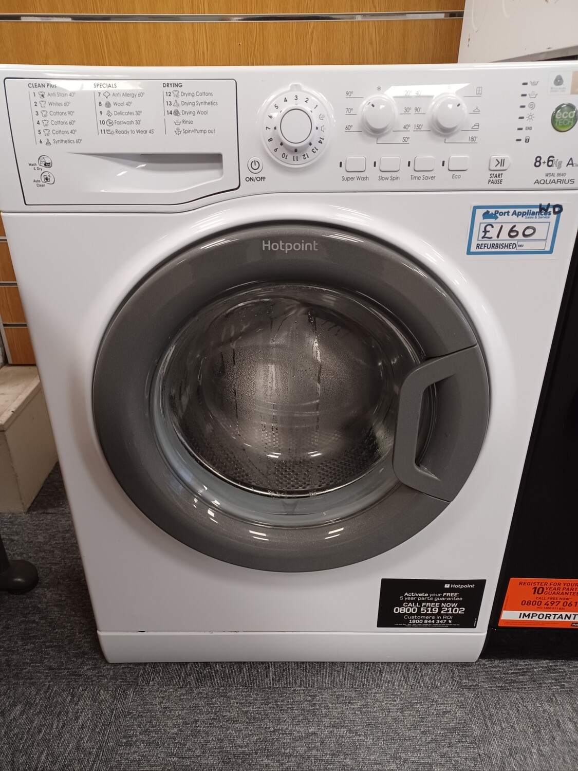 Hotpoint WDAL8640 Washer Dryer 8Kg + 6Kg 1400 Spin Refurbished +6 Months Guarantee. Located In our Whitby Road Shop