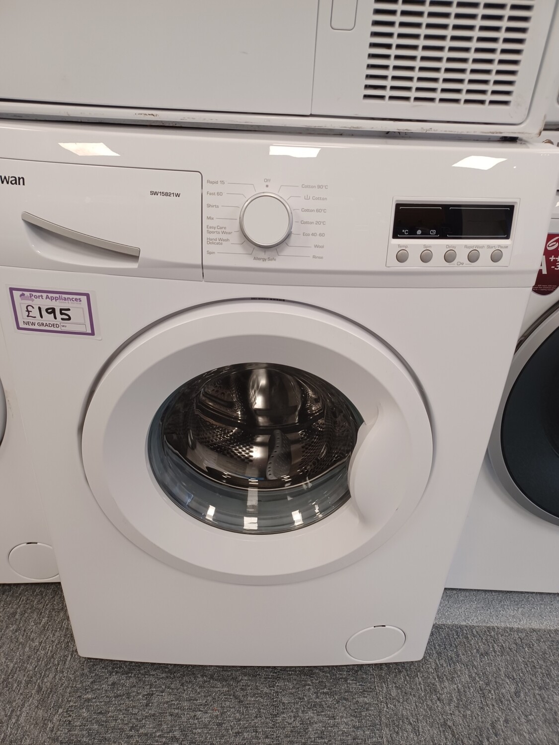 Swan SW15821W  7kg Load, 1200 Spin Washing Machine - White - New Graded + 1 Year Guarantee. Located In our Whitby Road Shop