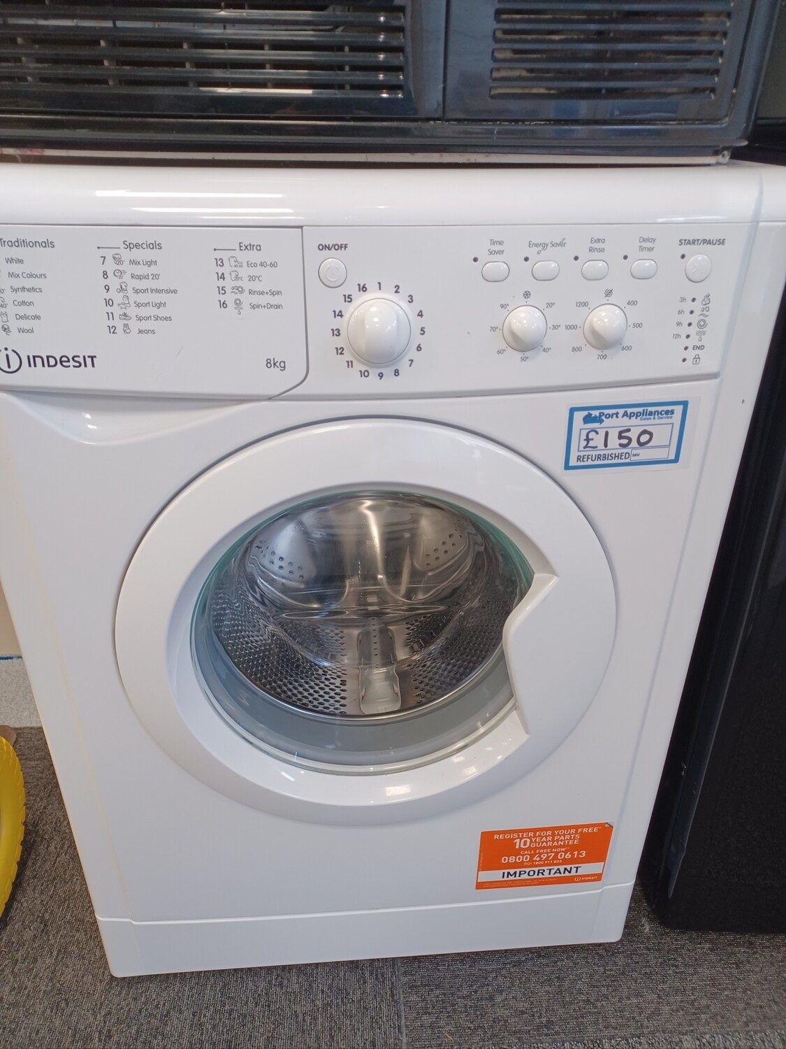 Indesit 8kg Load, 1200 Spin Washing Machine - White - Refurbished - 6 Month Guarantee. Located In our Whitby Road Shop