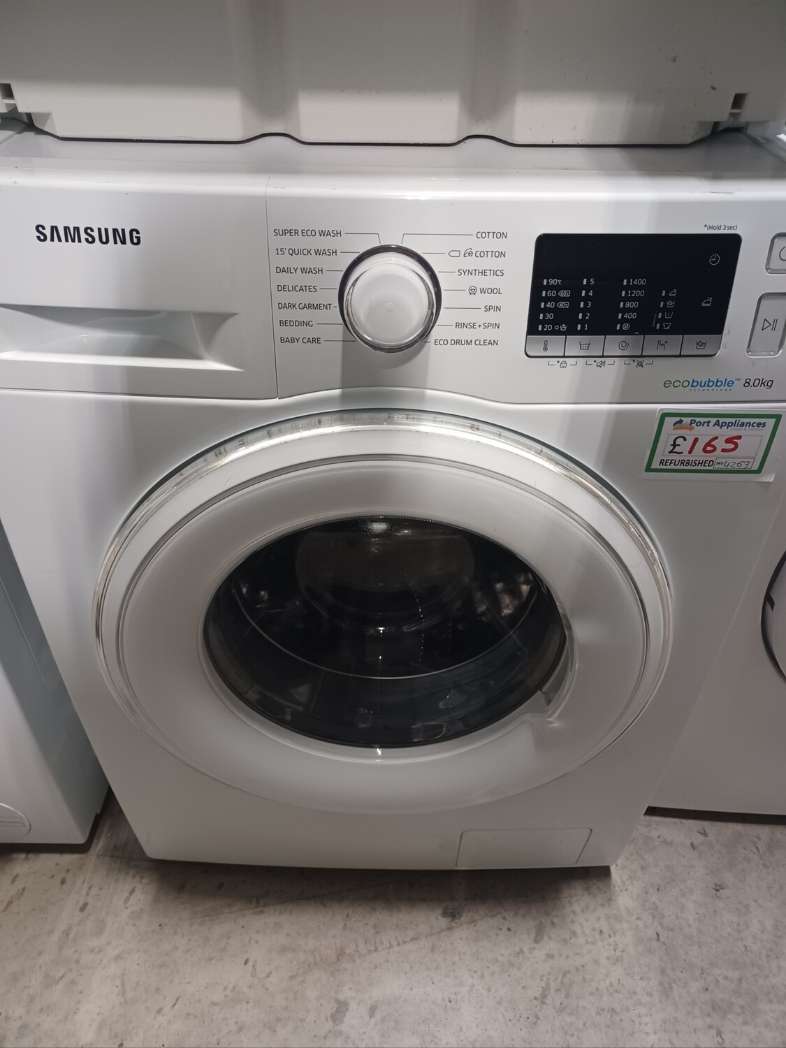 Samsung 1400rpm Washing 8KG  Machine White Refurbished 
