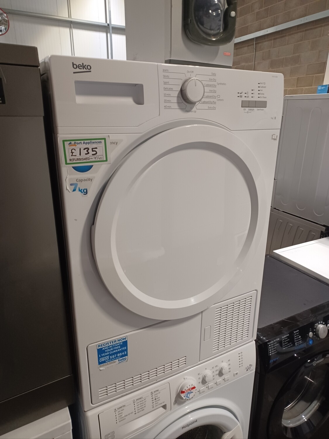 Beko DCX71100W 7Kg Condenser Dryer White Refurbished 6 Months Guarantee 