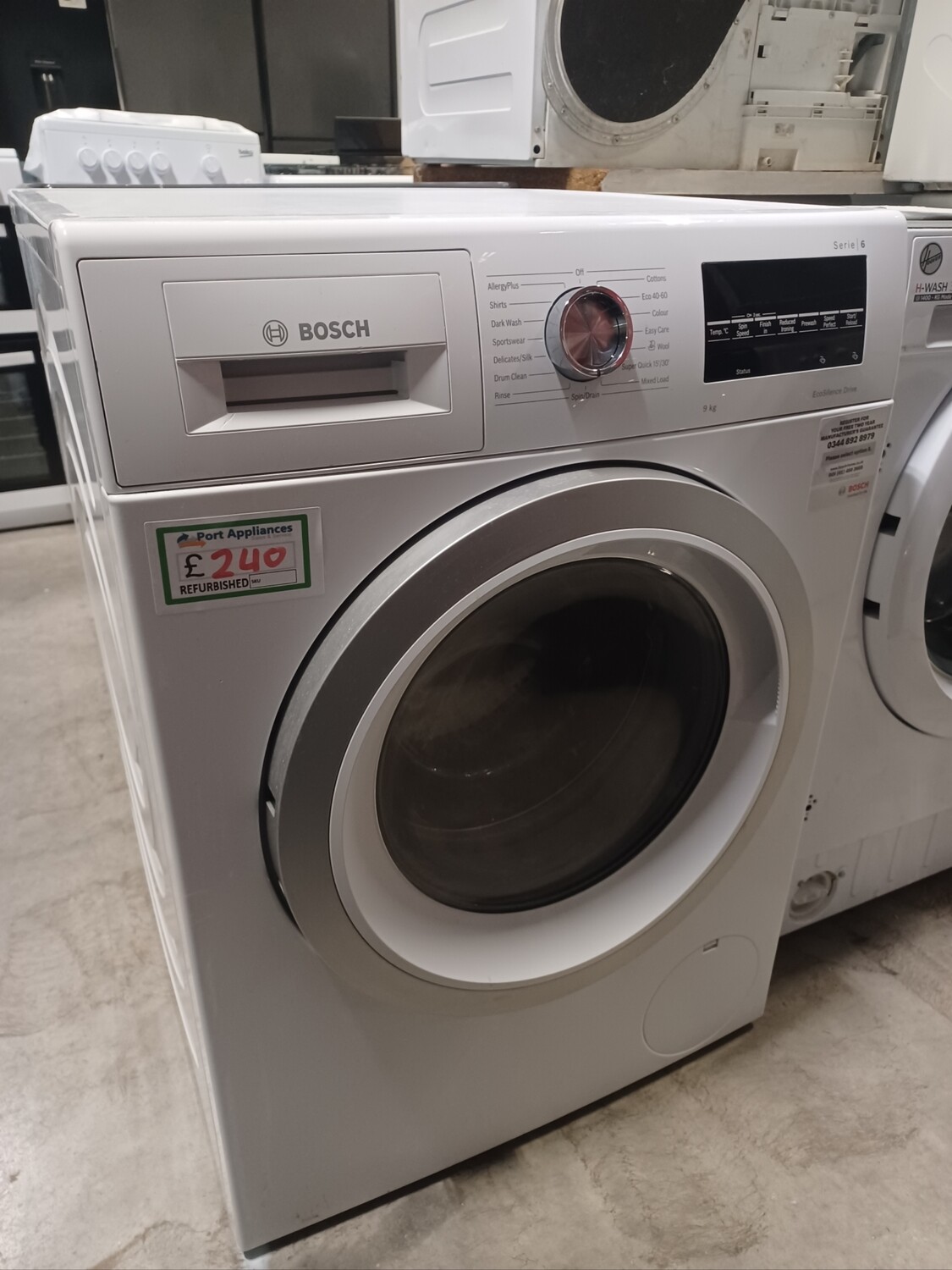Bosch Serie 6 WAU28T64GB25 9kg Load 1400 Spin Washing Machine - White - Refurbished - 6 Month Guarantee