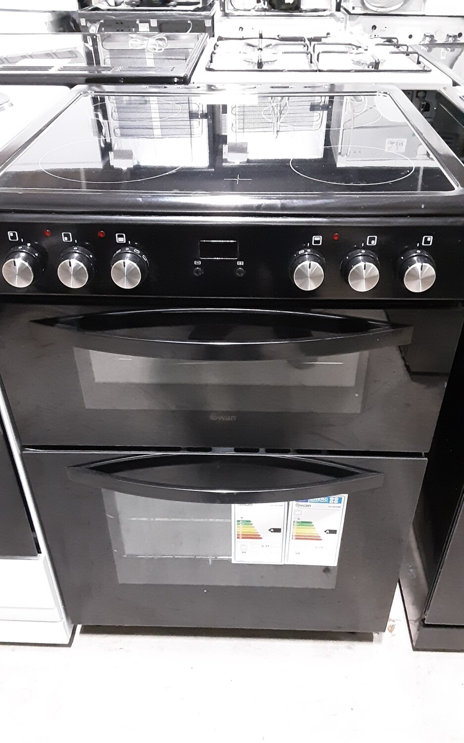 Swan SX158100B 60cm Electric Cooker conventional oven with Ceramic Hob - Black - Refurbished 6 Month Guarantee 