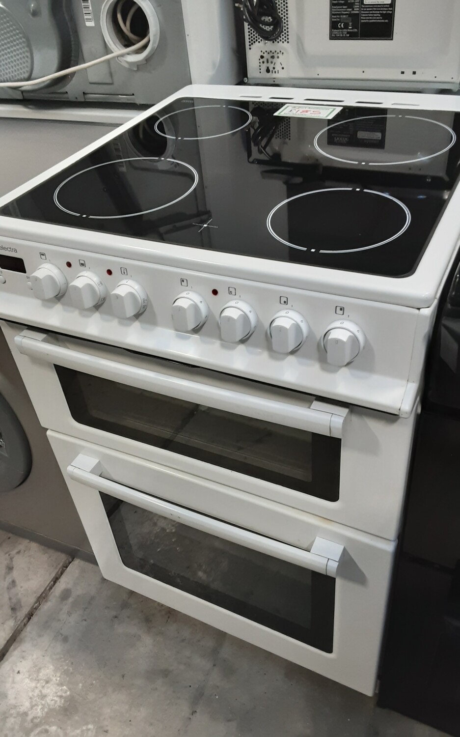 Electra 60cm Electric Cooker fan oven with Ceramic Hob - White - Refurbished 6 Month Guarantee 