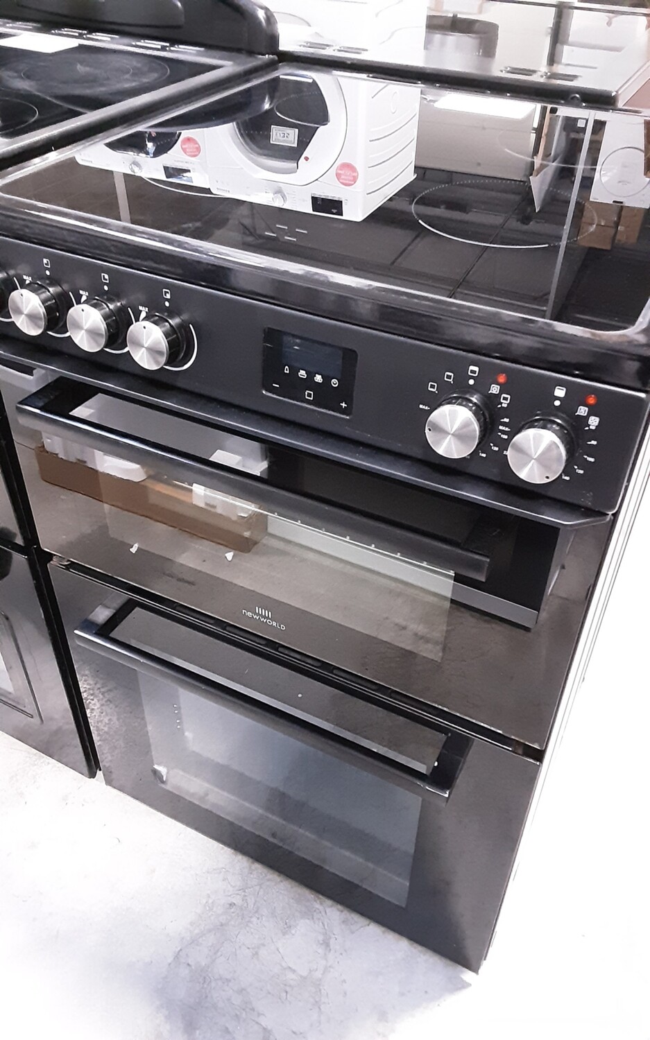New World 60cm Electric Cooker fan oven with Ceramic Hob - Black - Refurbished 6 Month Guarantee 