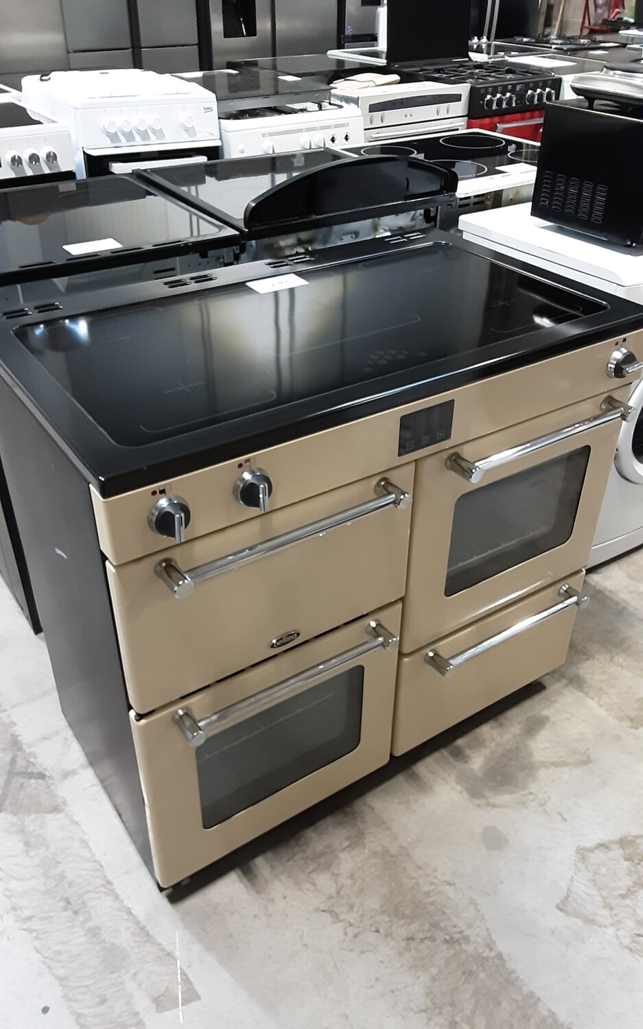 Belling Kensington 100Ei 444444064 100cm Electric Cooker fan oven with Induction Hob - Cream - Refurbished 6 Month Guarantee 