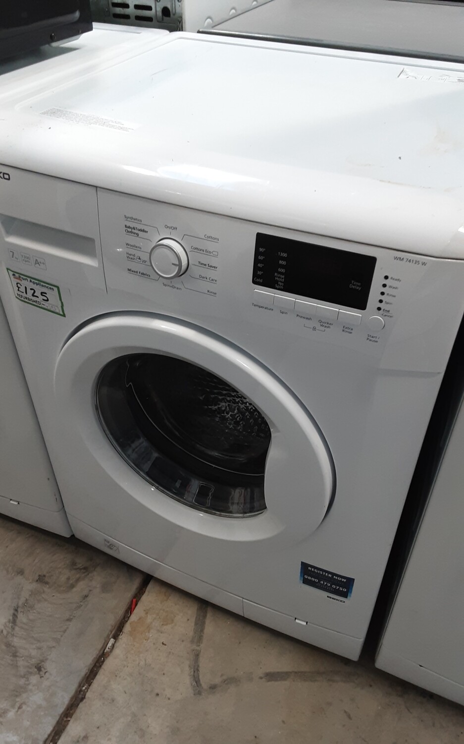 Beko WM74135W A++ 7kg Load, 1300 Spin Washing Machine - White - Refurbished - 6 Month Guarantee