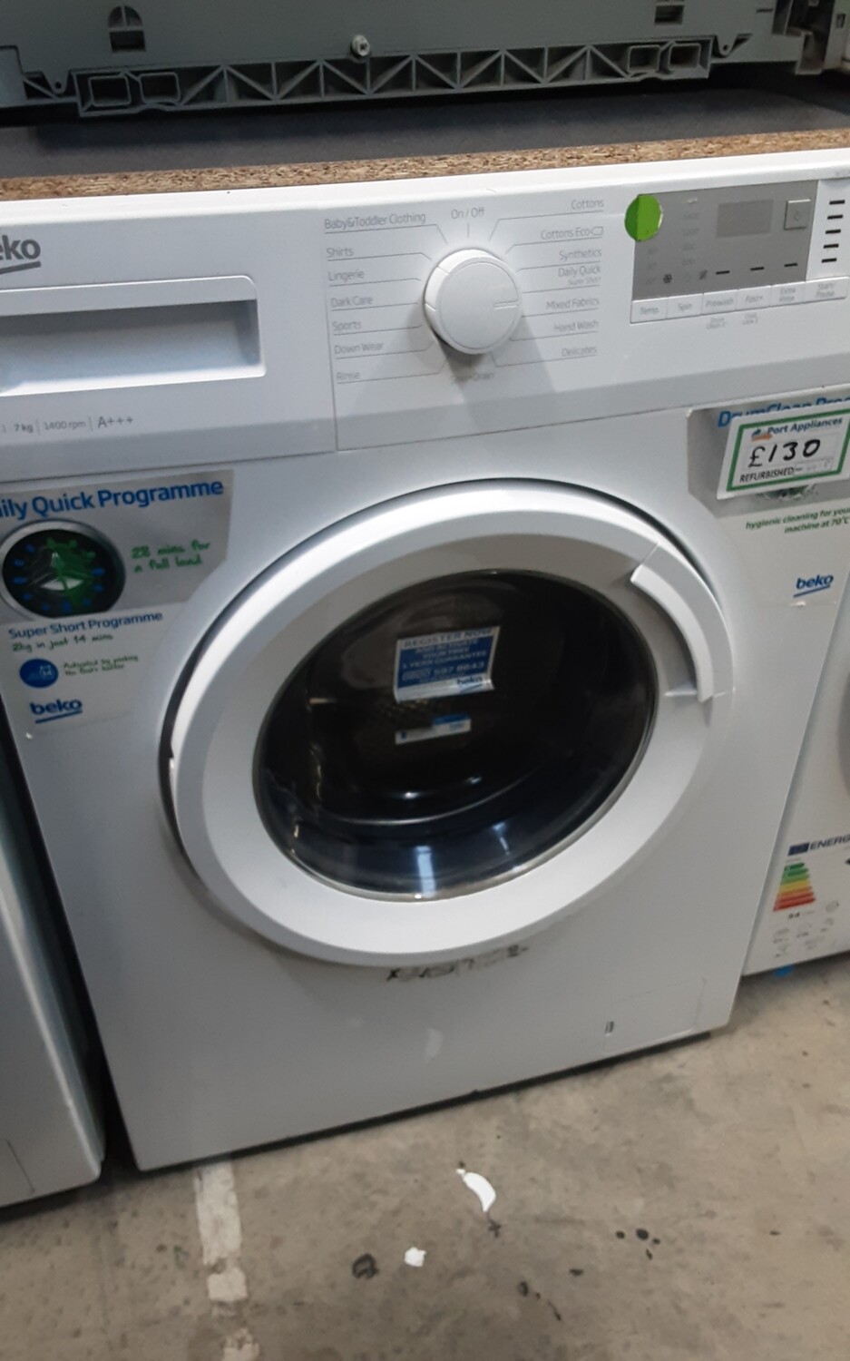 Beko WTG741M1W 7kg Load 1400 Spin Washing Machine - White - Refurbished - 6 Month Guarantee