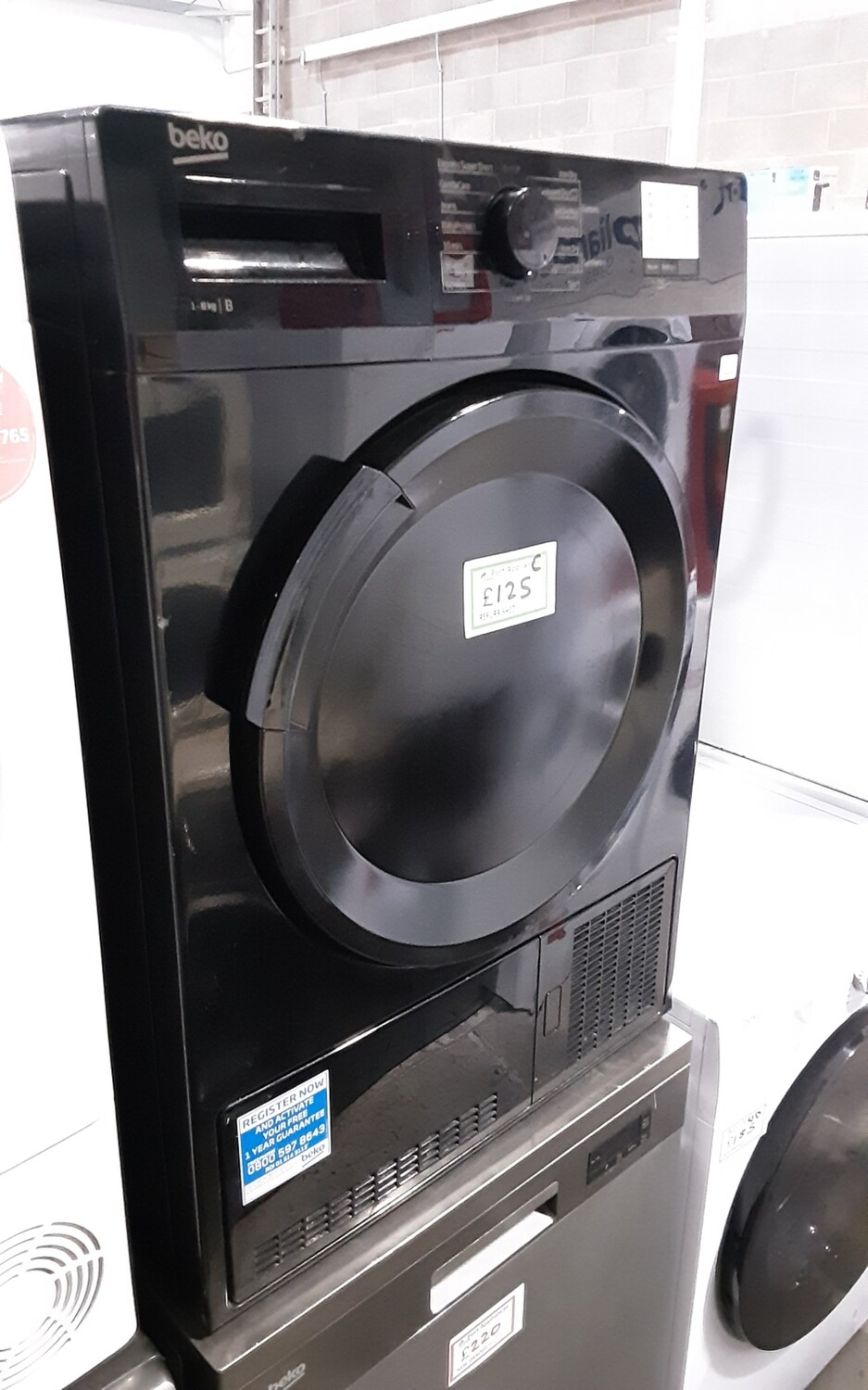 Beko DTGC8000B 8kg Condenser Dryer Black Refurbished 6 Months Guarantee 