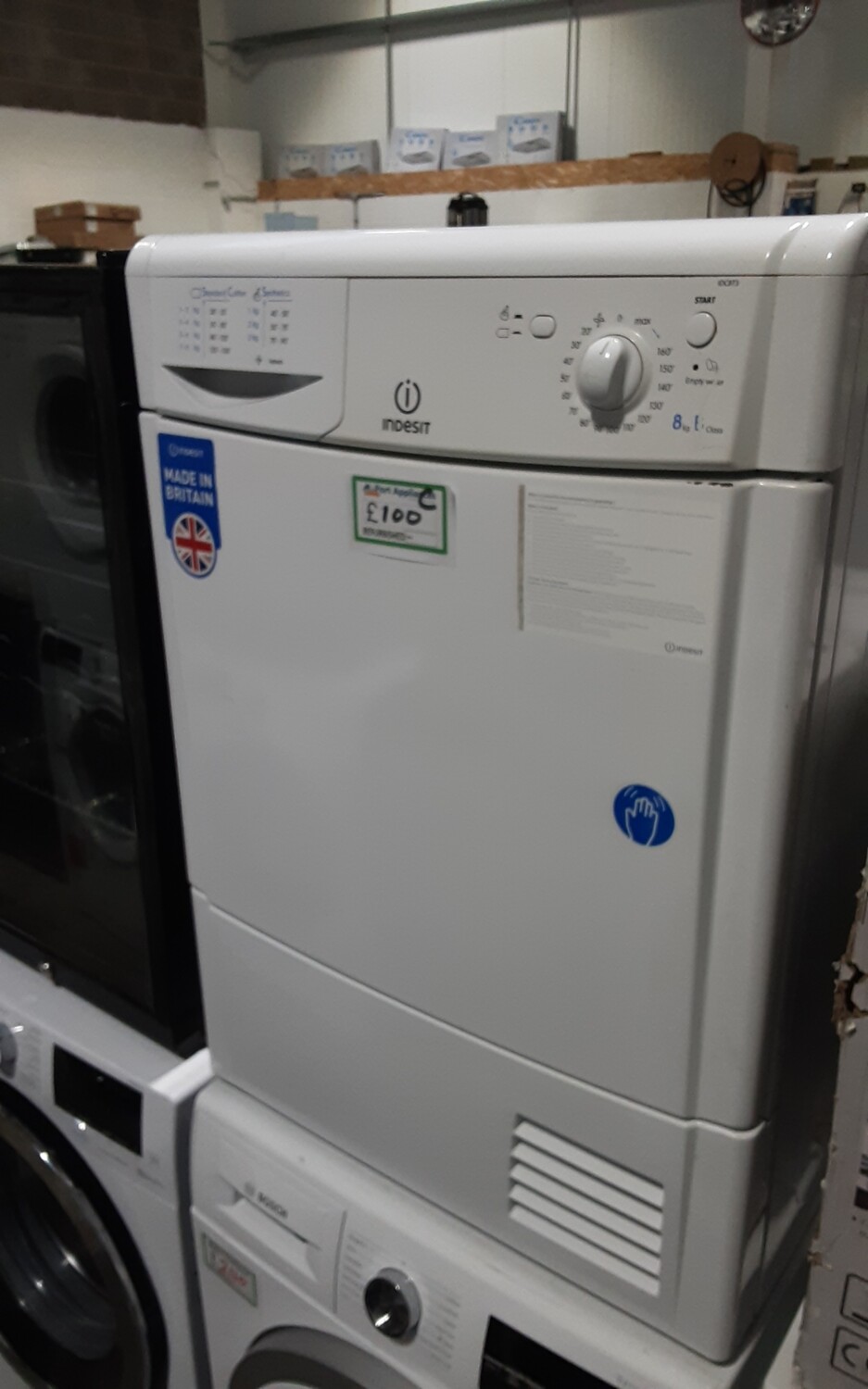 Indesit 8kg Condenser Dryer White Refurbished 6 Months Guarantee 