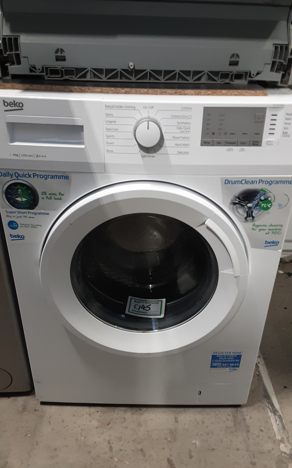 Beko WTG921B2W 9kg Load 1200 Spin Washing Machine - White - Refurbished - 6 Month Guarantee