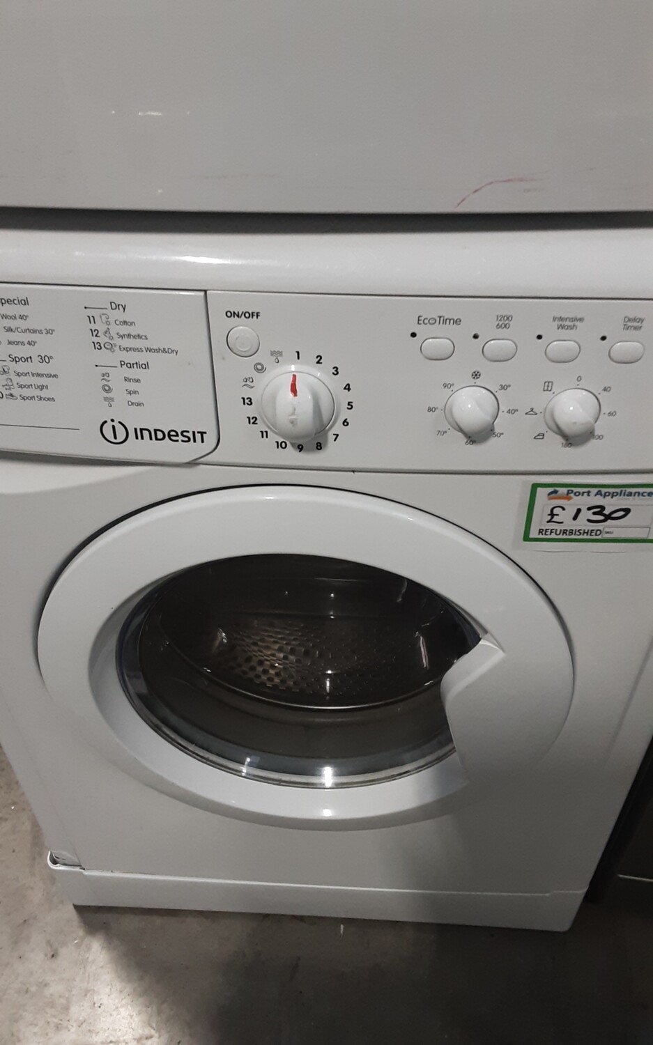 Indesit IWDC6125 6kg Load 1200 Spin Washing Machine Washer Dryer - White - Refurbished - 3 Month Guarantee