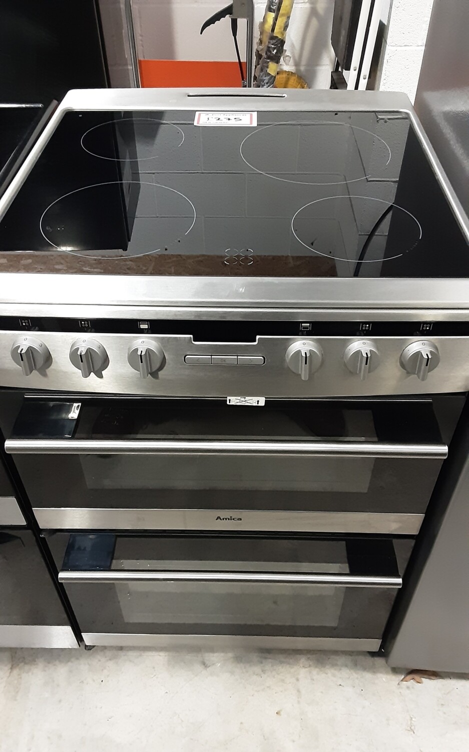 Amica AFC6550SS1 60cm Electric cooker Twin Cavity Double Oven Ceramic Hob - Stainless Steel  - New Graded + 12 month guarantee 