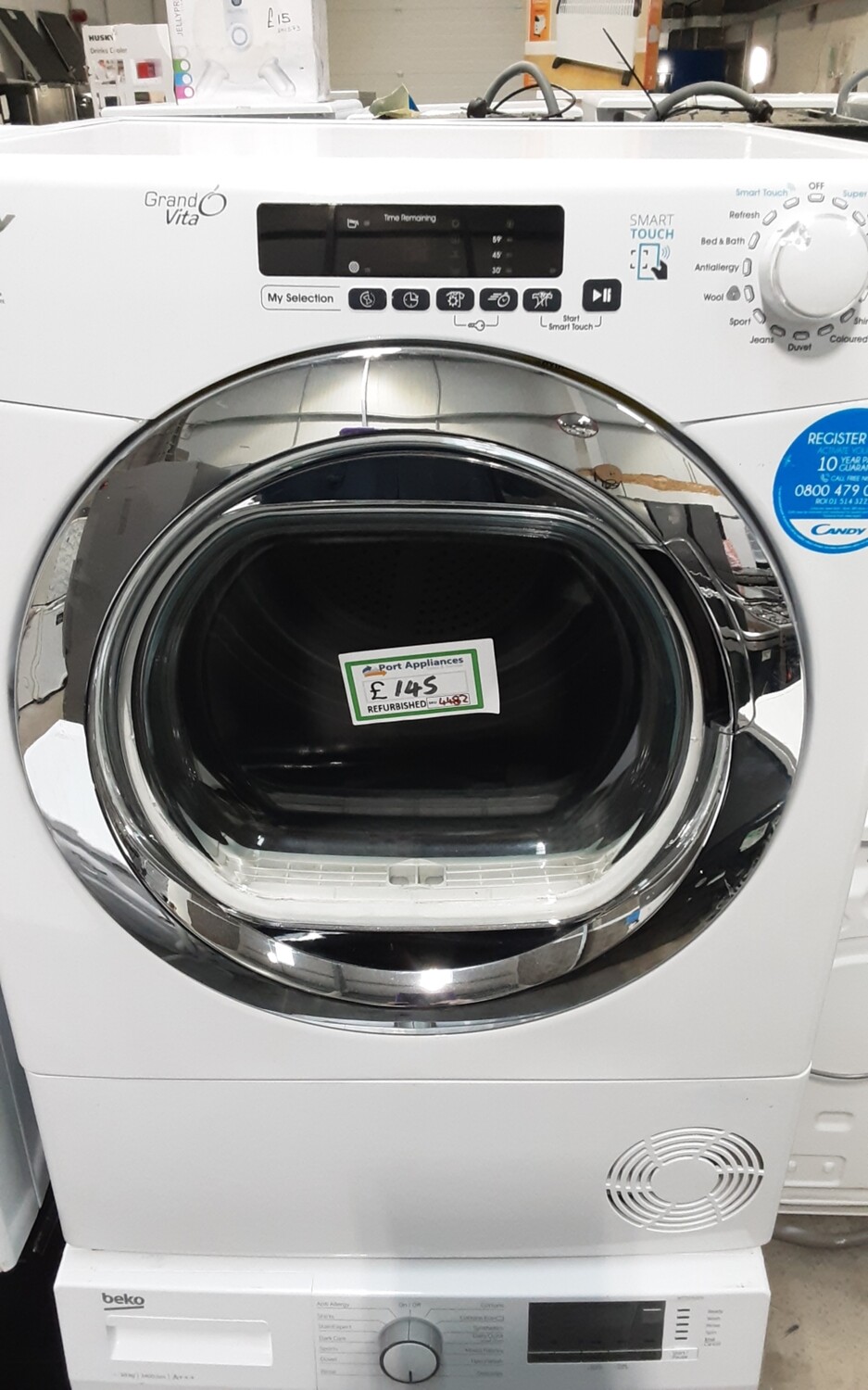 Candy GVSC9DCG80 9kg Condenser Dryer White Refurbished 6 Months Guarantee 