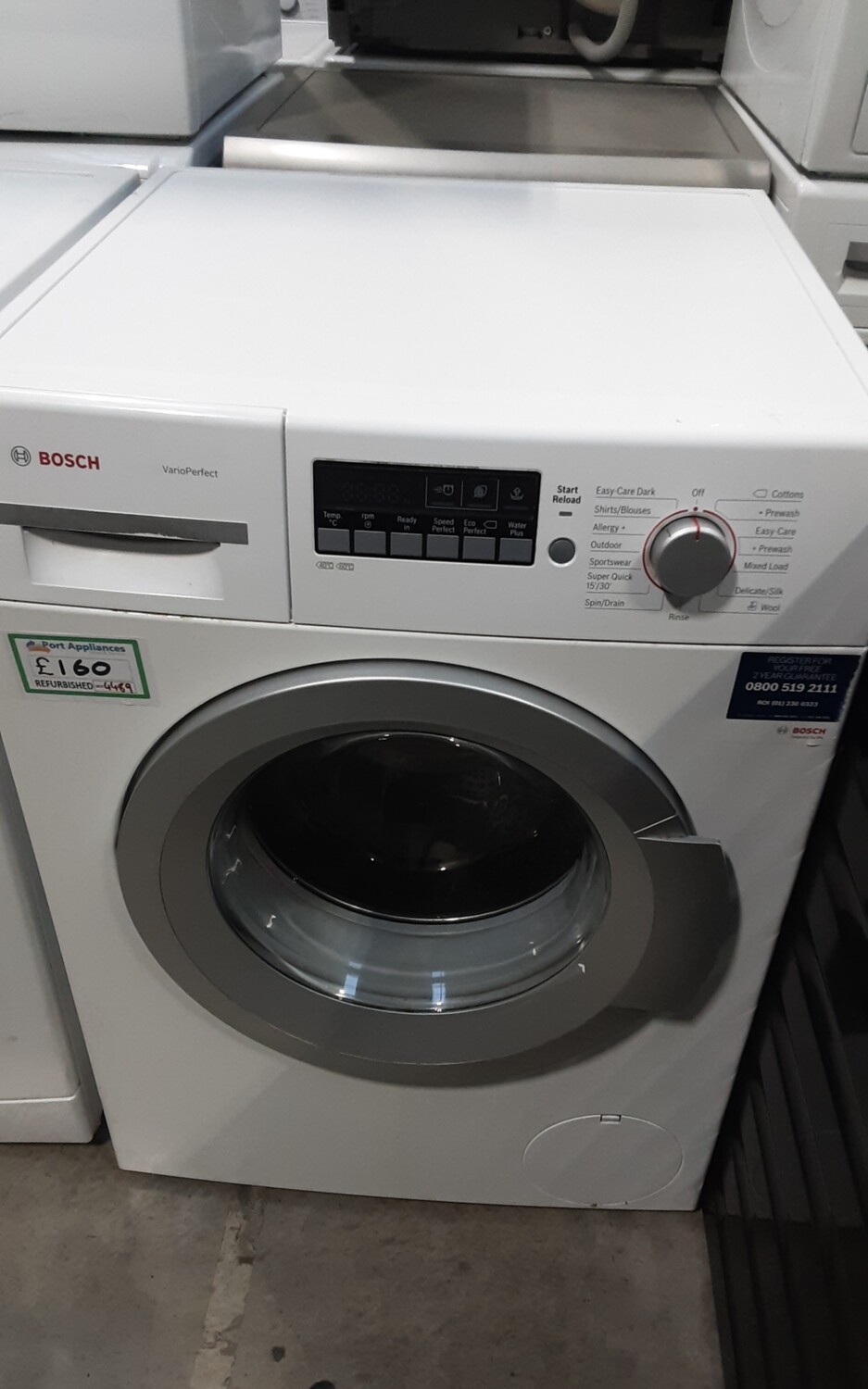 Bosch Varioperfect 8kg Load 1400 Spin Washing Machine - White - Refurbished - 6 Month Guarantee