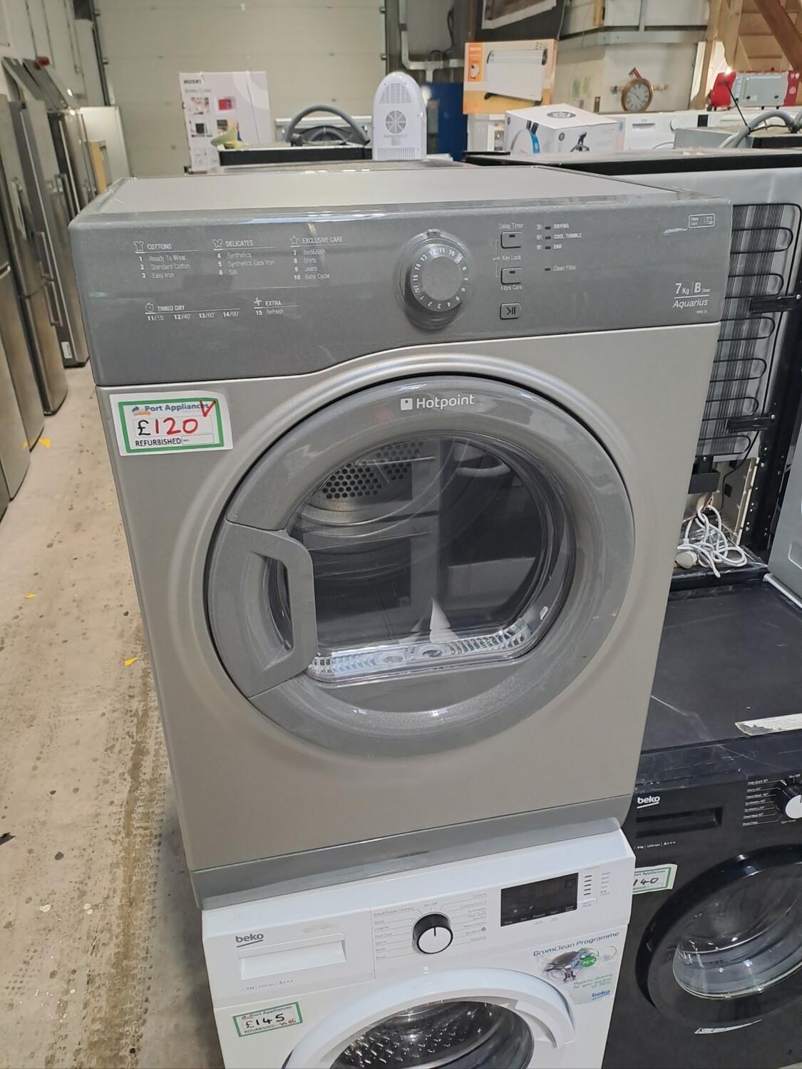 Hotpoint TVFS73 7kg Vented Dryer Graphite Grey Refurbished 6 Months Guarantee