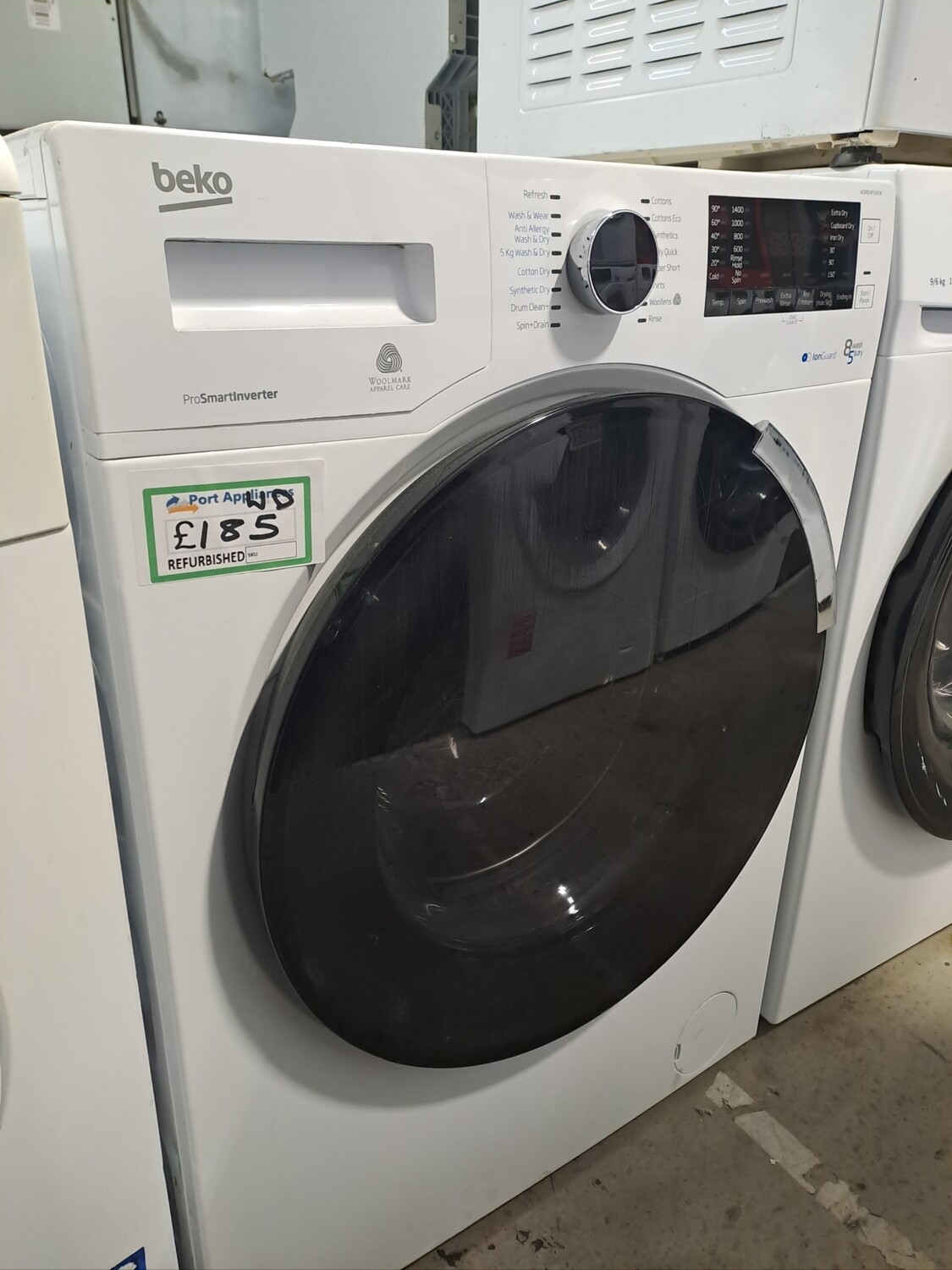 Beko WDR854P14N1W 8kg Load 1400 Spin Washing Machine Washer Dryer - White - Refurbished - 6 Month Guarantee