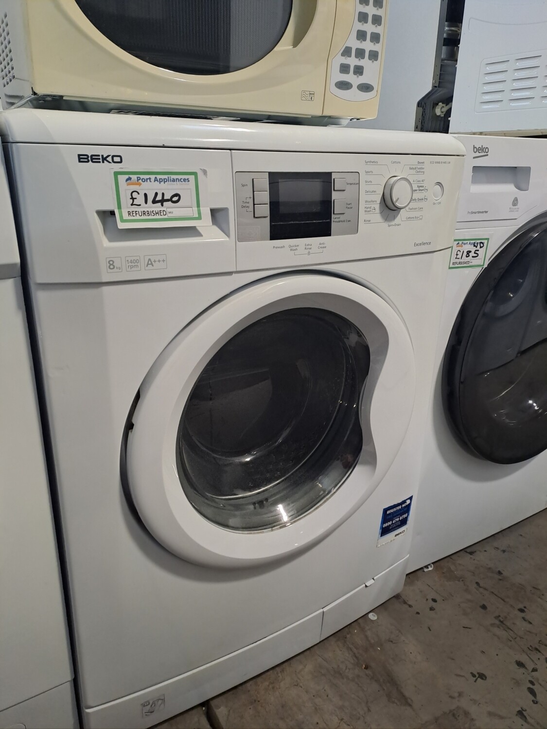 Beko A+++ 8kg Load 1400 Spin Washing Machine - White - Refurbished - 6 Month Guarantee