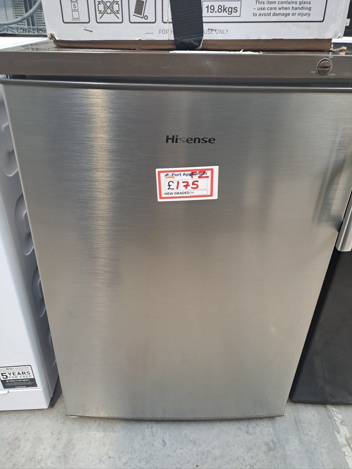 Hisense Under Counter Freezer Silver Stainless H85 x W56 x D60 New Graded 12 Month Guarantee 
