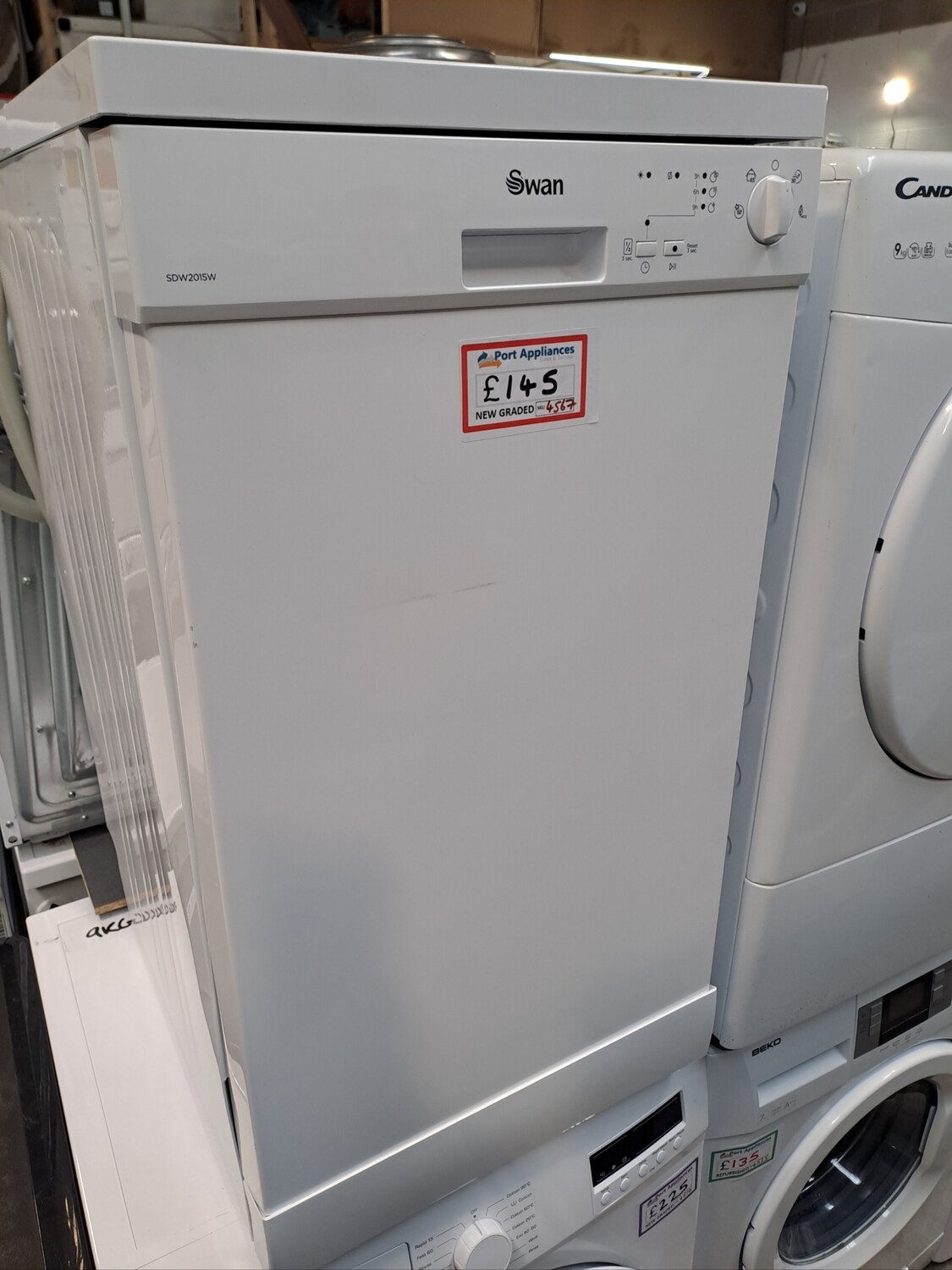 Swan 45cm Freestanding Slimline Dishwasher in White - Brand New + 12 Months Guarantee 