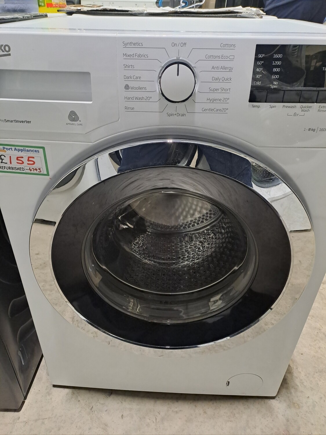 Beko WR862441W 8kg Load 1600 Spin Washing Machine - White - Refurbished - 6 Month Guarantee