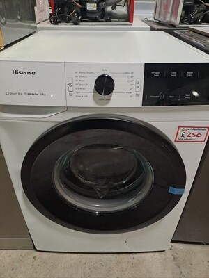 Hisense WFGE90141VM 9kg Load, 1400 Spin Washing Machine - White - New Graded - 12 Month Guarantee