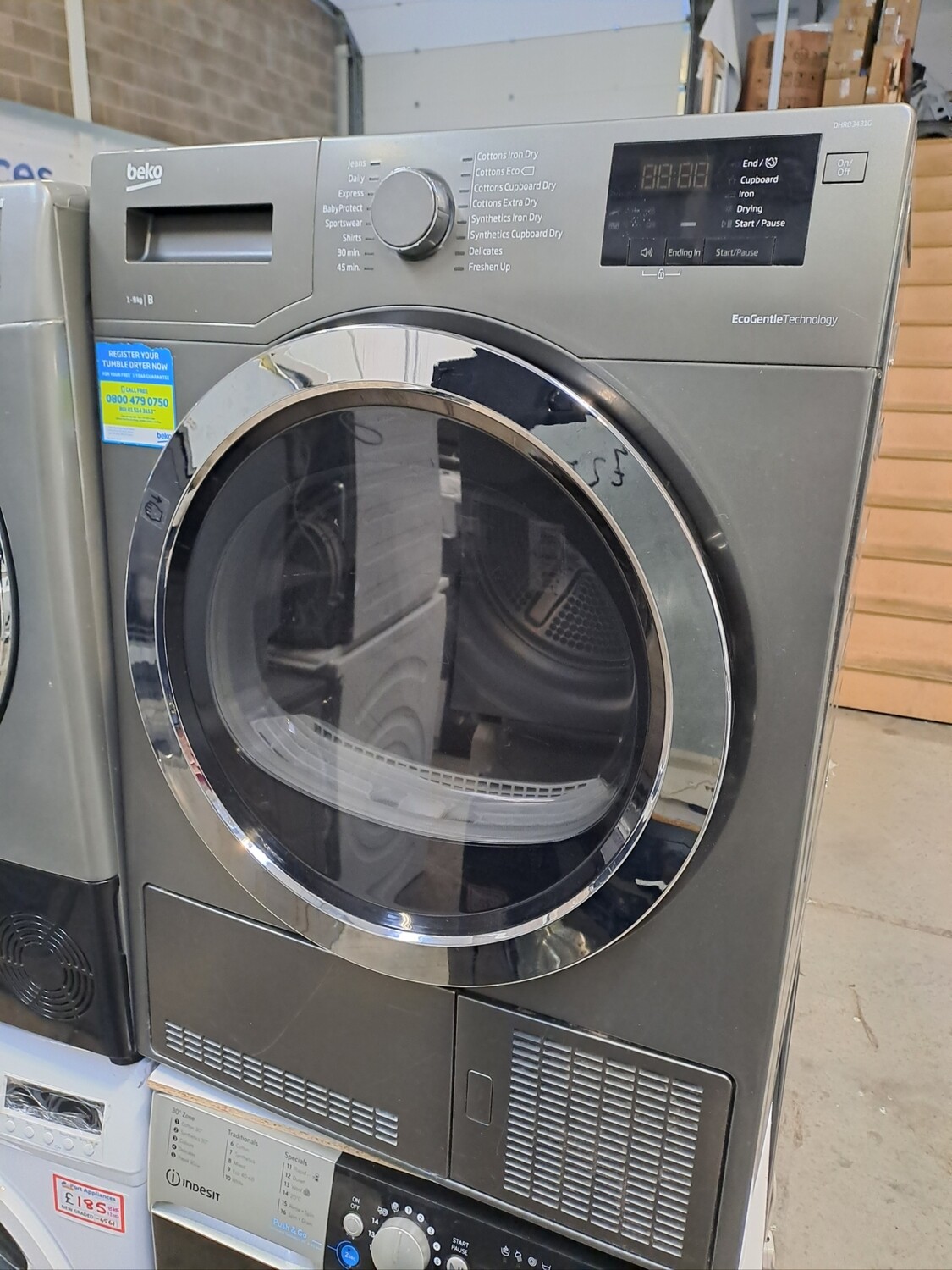 Beko DHR83431G 9Kg Condenser Dryer Grey Refurbished 6 Months Guarantee . This item is Located in our Whitby Road Shop