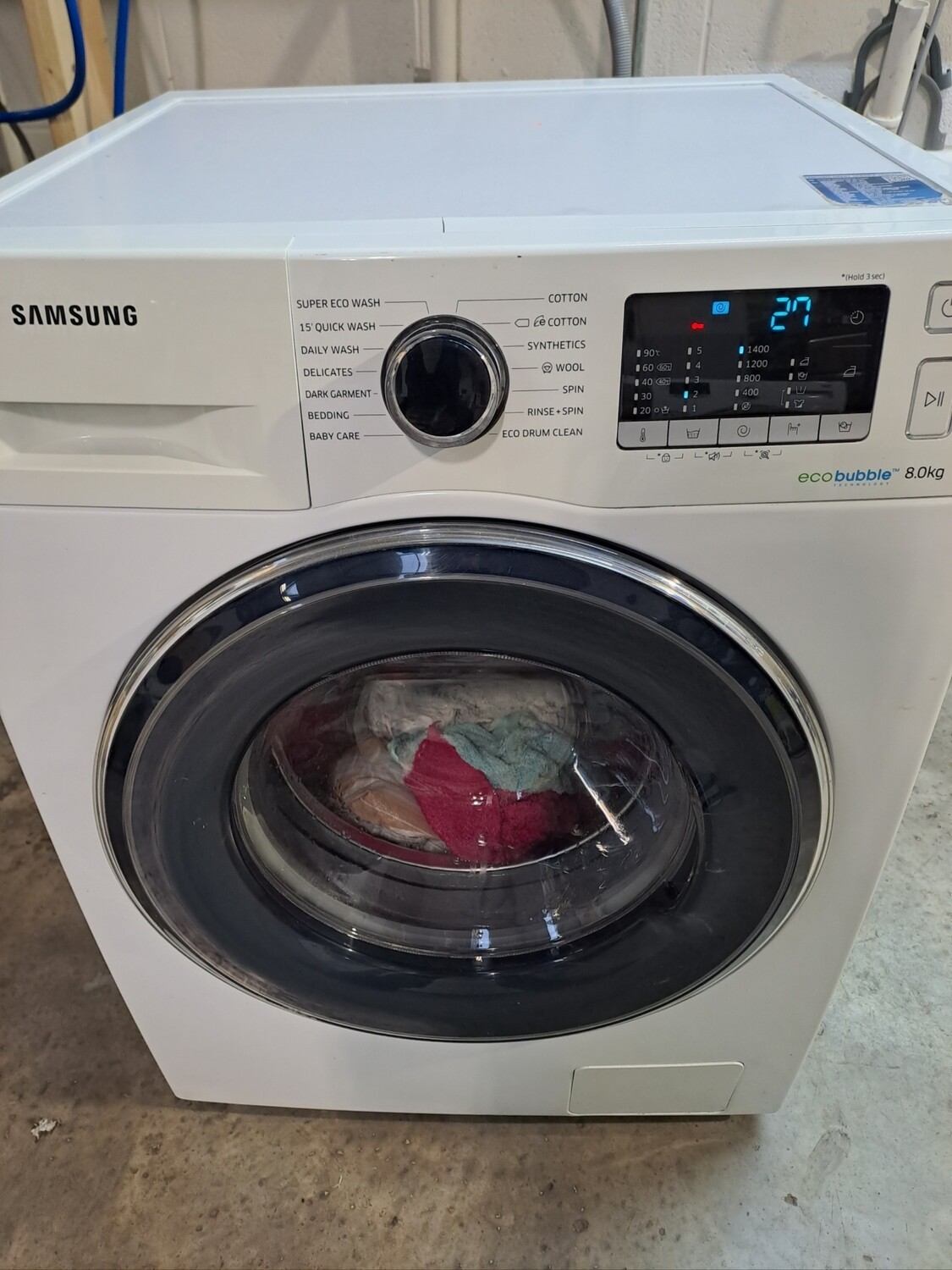 Samsung WW80J5555FW Ecobubble 8kg Load 1400 Spin Washing Machine - White - Refurbished - 6 Month Guarantee