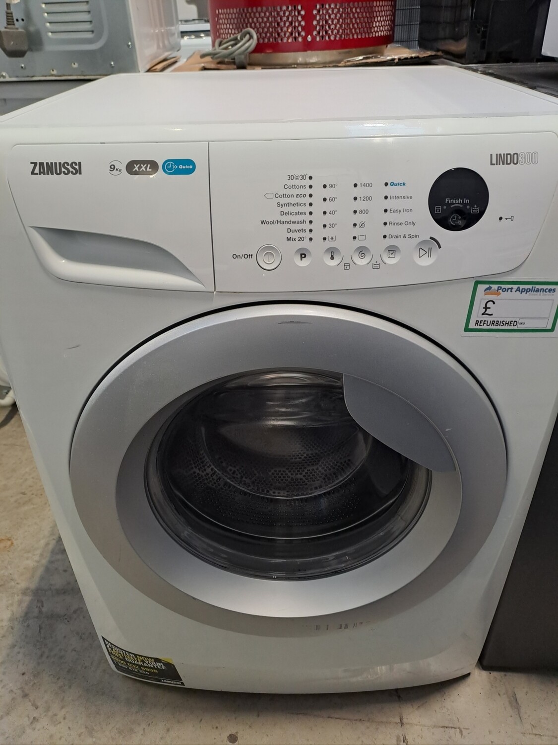 Zanussi ZWF91483WR Lindo300 XXL 9kg Load 1400 Spin Washing Machine - White - Refurbished - 6 Month Guarantee