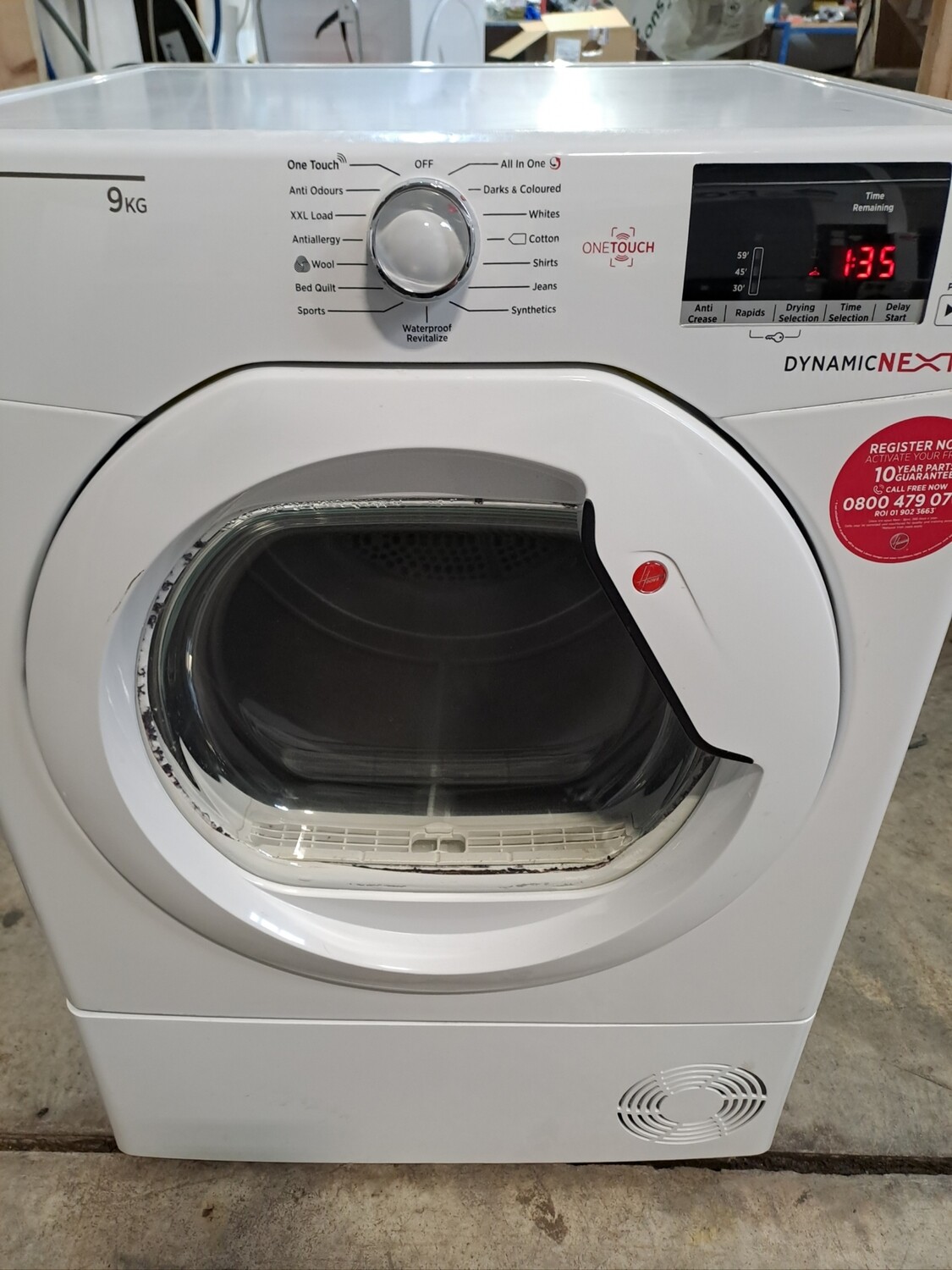 Hoover DXC9DG80 9kg Condenser Dryer White Refurbished 6 Months Guarantee. This item is located in our Whitby Road Shop 